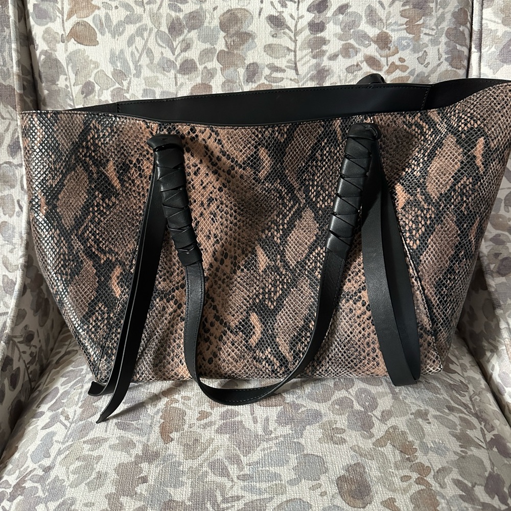 All Saints Snake Print Tote